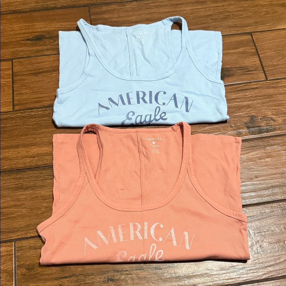 American Eagle Tank Tops - Blue and Peach